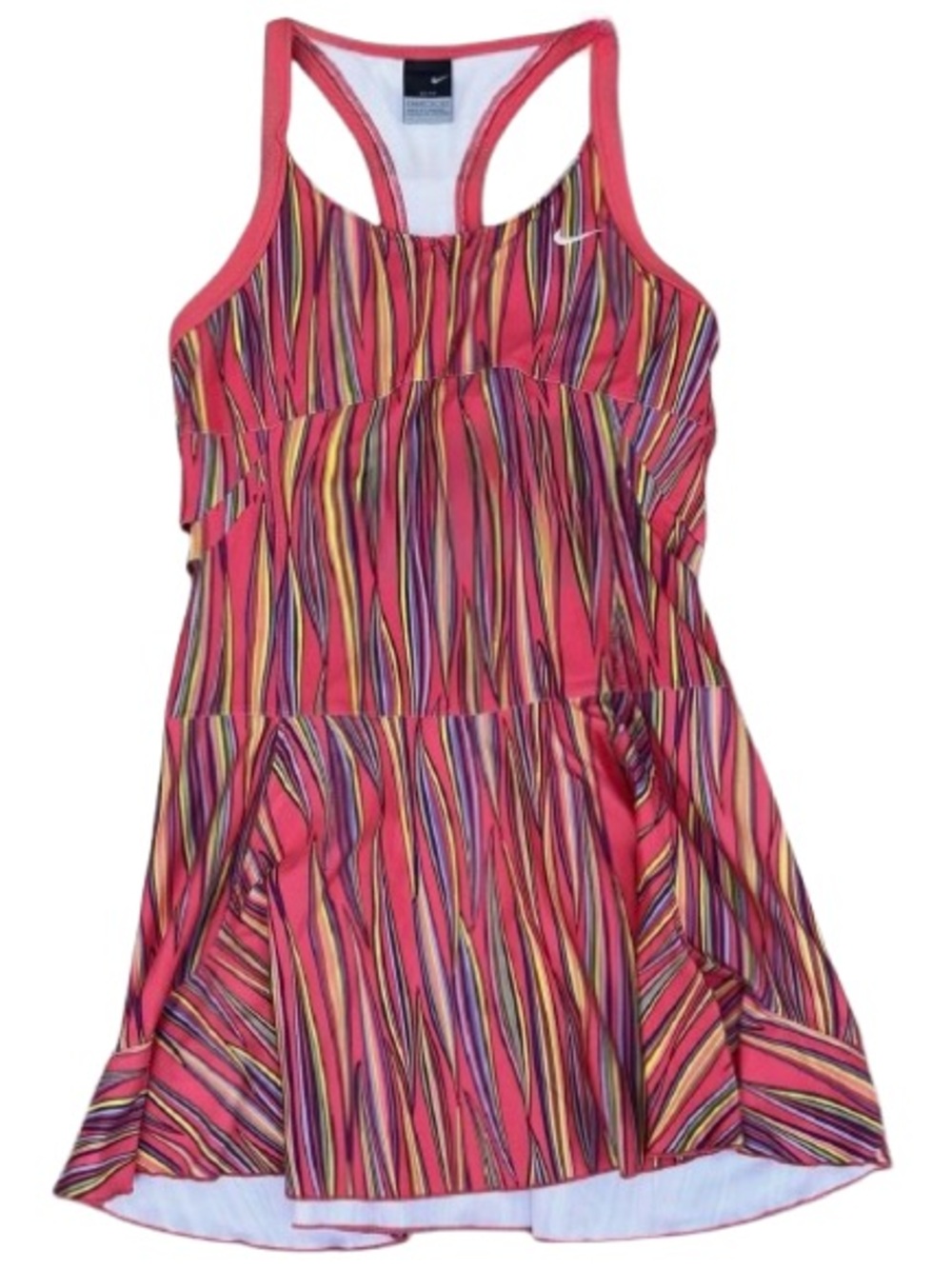 NIKE SERENA MULTICOLOR RAINBOW ABSTRACT TENNIS DRESS w/cutouts SMALL